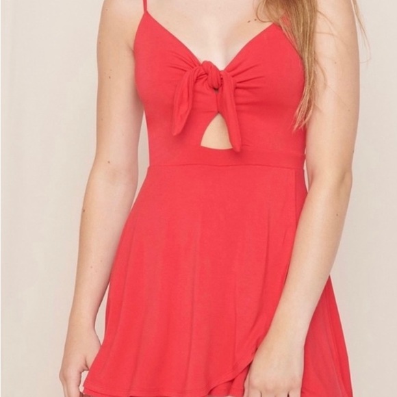 Garage Pants & Jumpsuits Garage Red Tie Romper Dress Poshmark